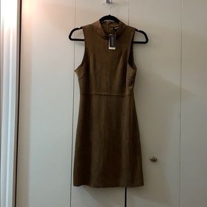 SUGAR + L!PS brown suede dress